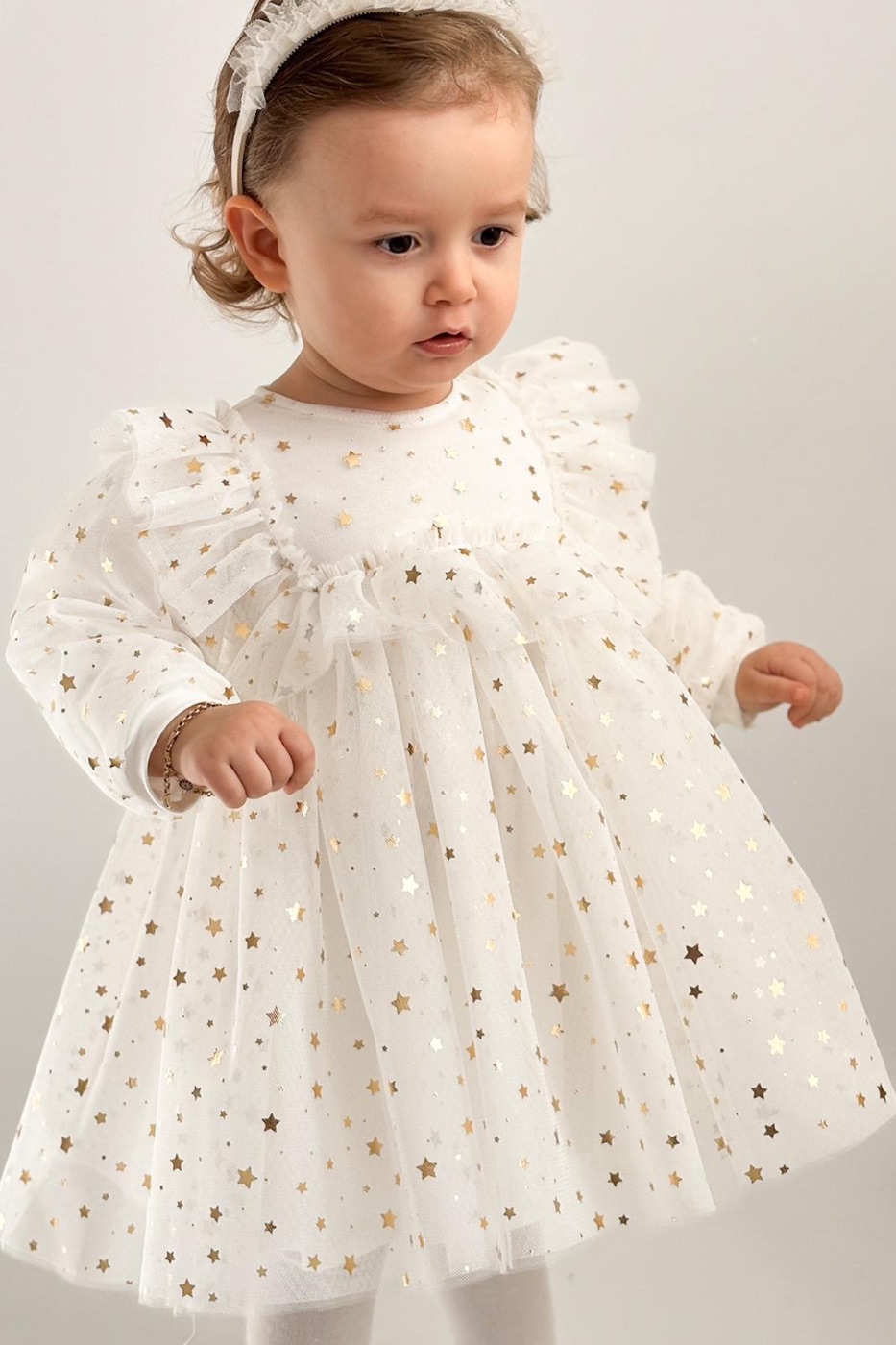 Bela zvezdica haljina 