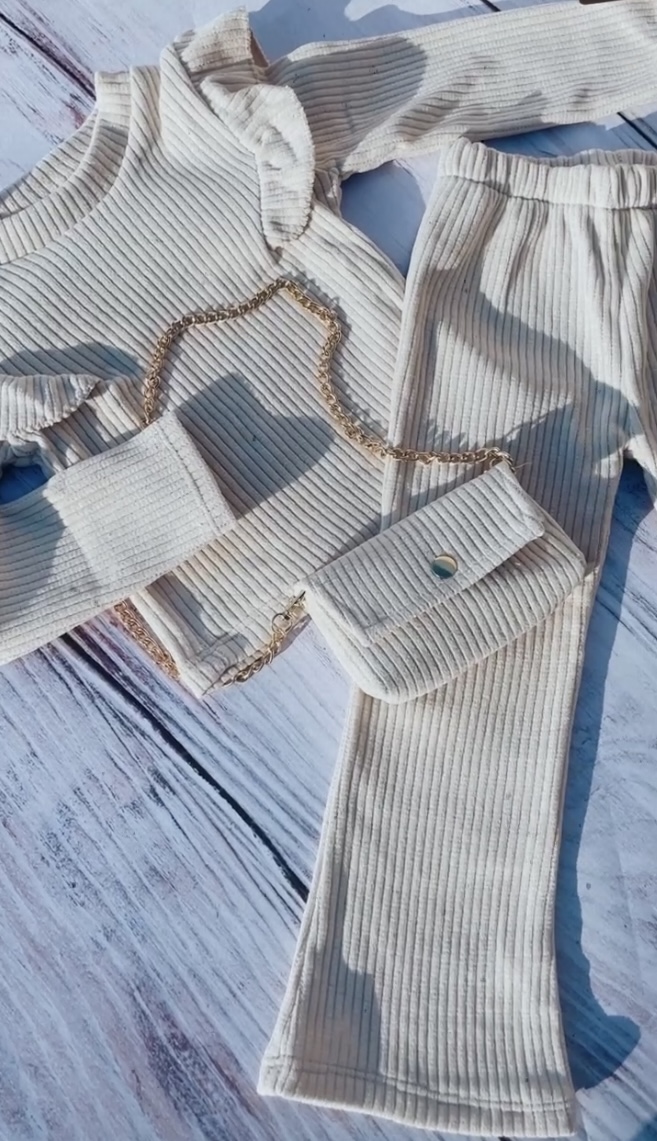 Bež komplet sa torbicom