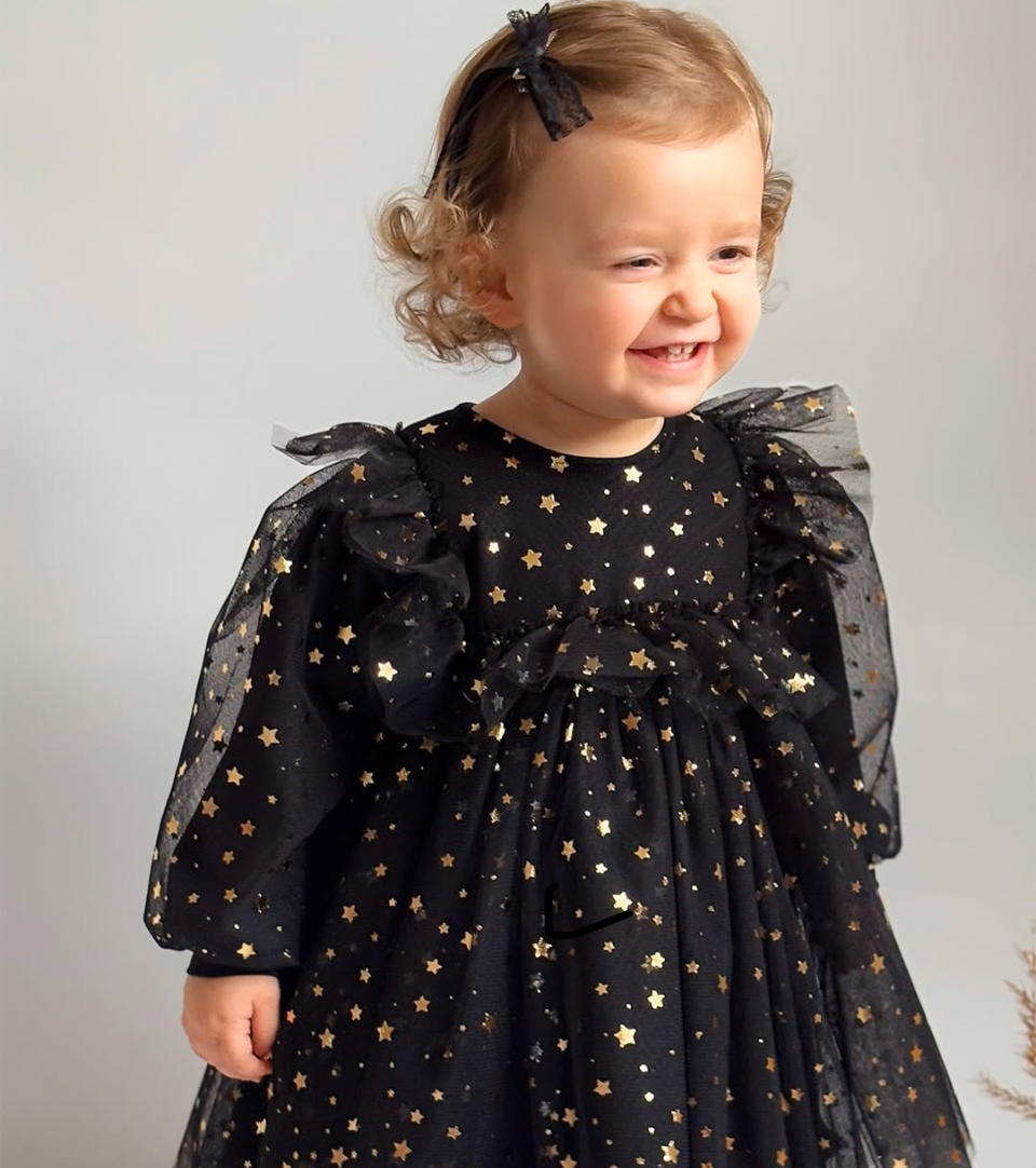 Crna zvezdica haljina 