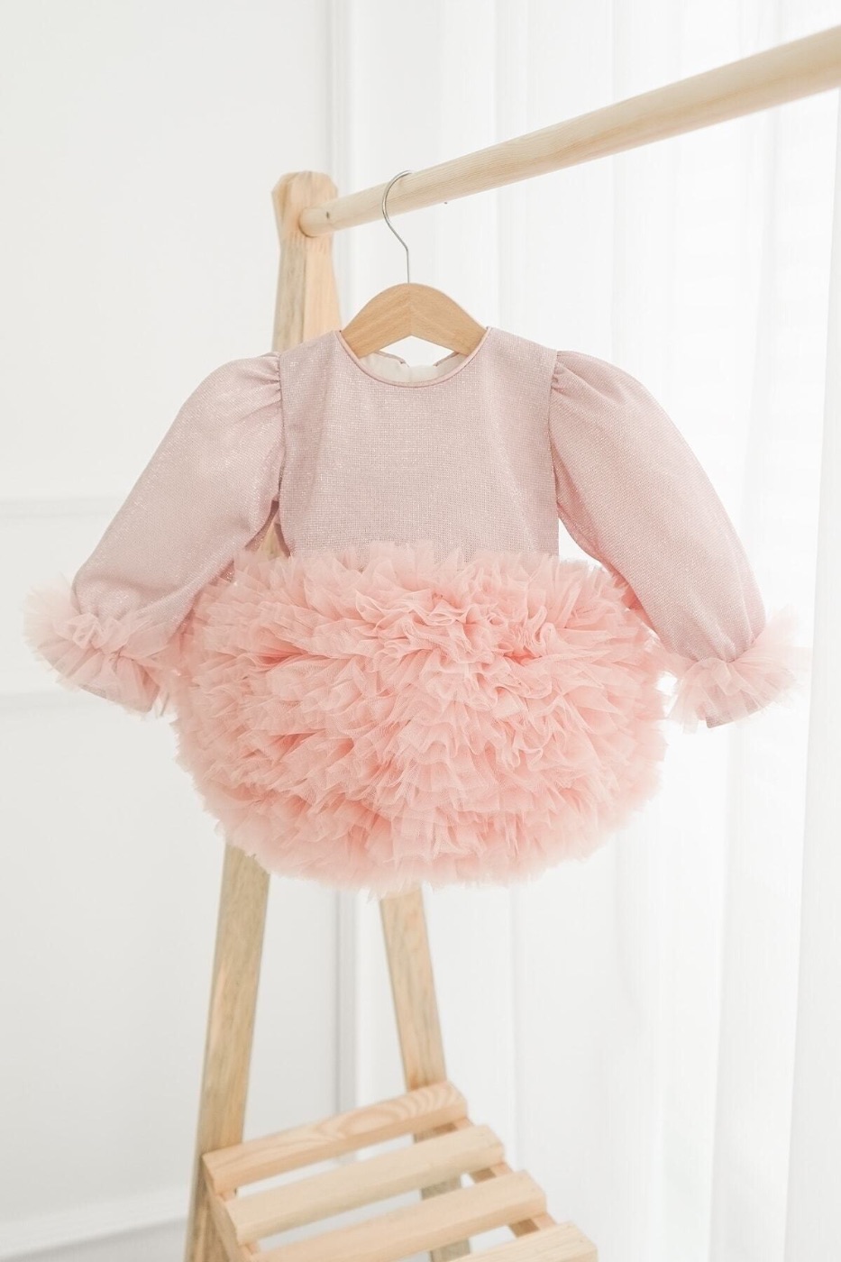 Kajsija viola haljina - dug rukav