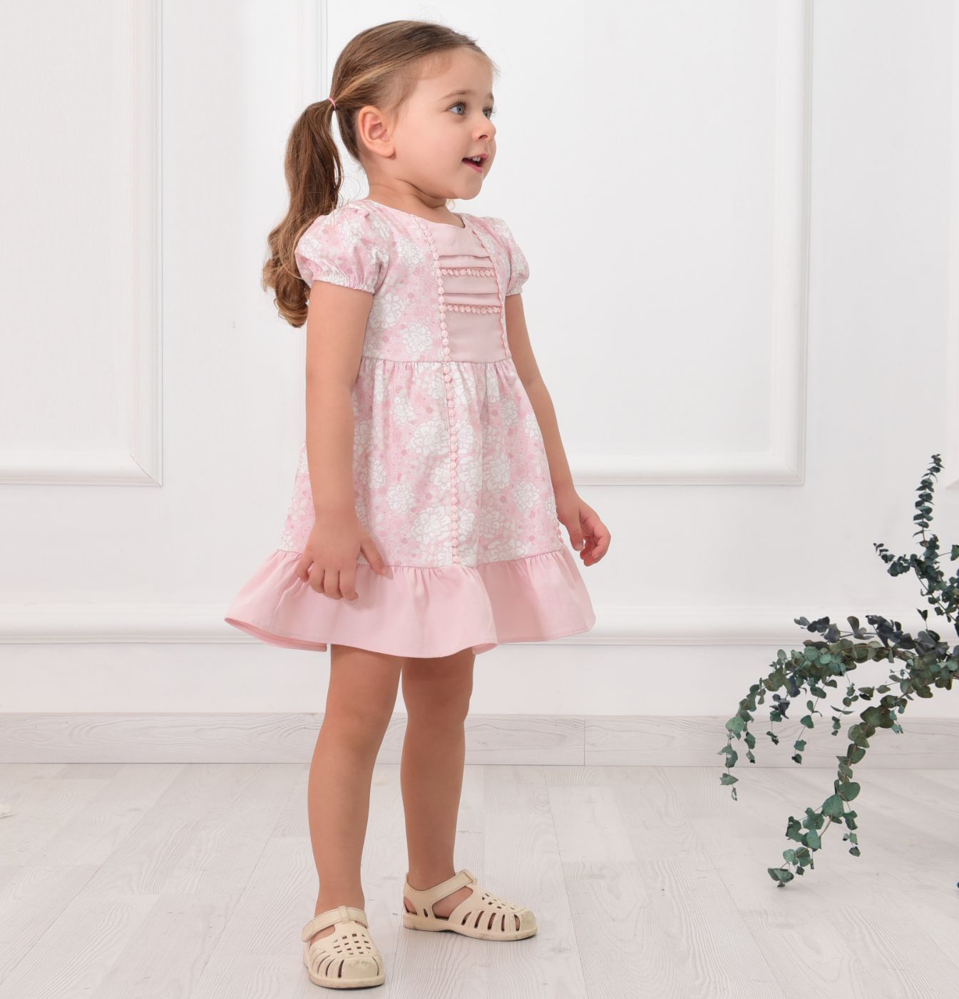 Lilax cvetna roze haljina