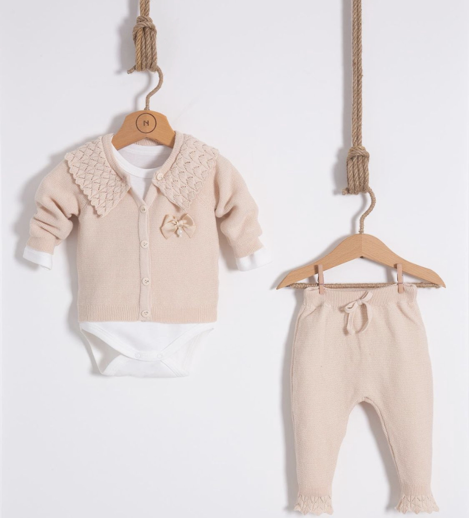 NipperLand mašnica trodelni kompletić