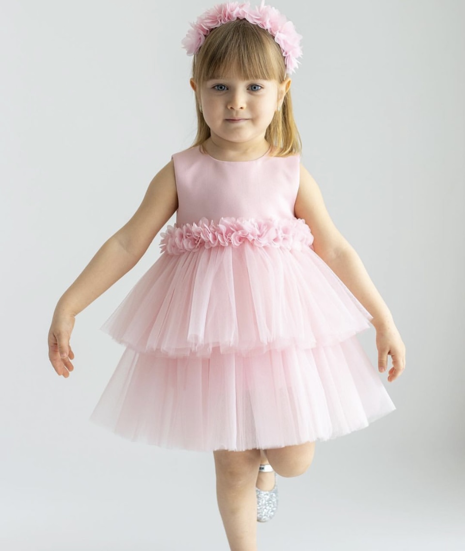 Roza haljina sa rajfom