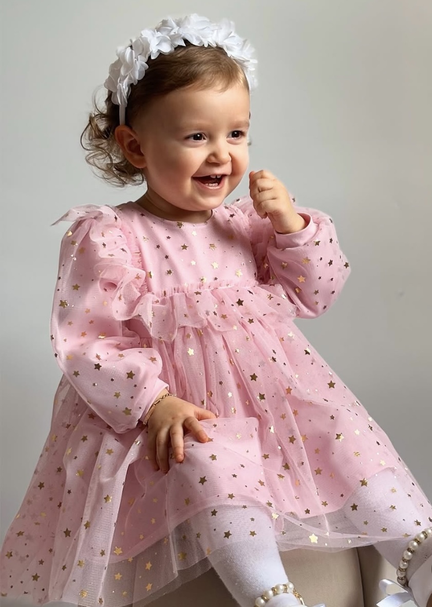 Roza zvezdica haljina 