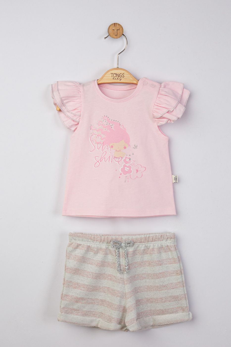 Roze kompletić sirena sa šorcem