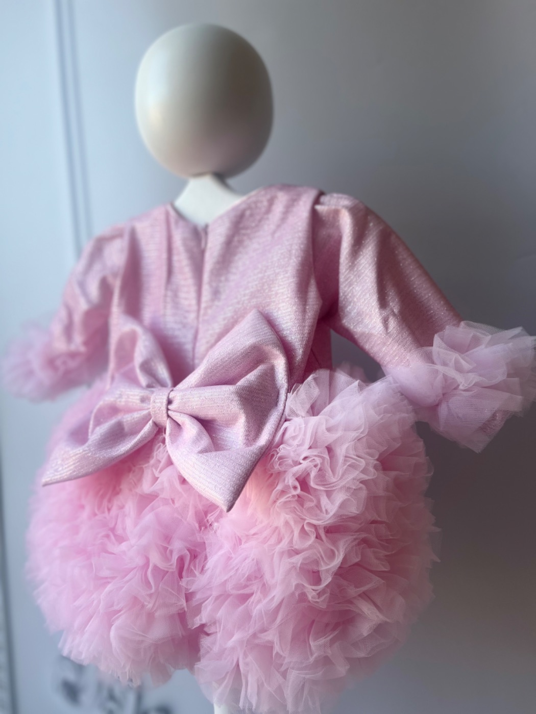 Roze viola haljina - dug rukav