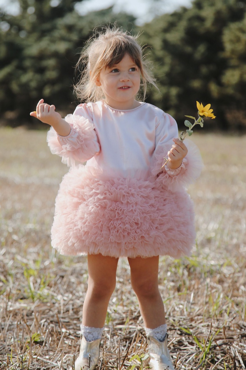 Viola kajsija satenska haljinica